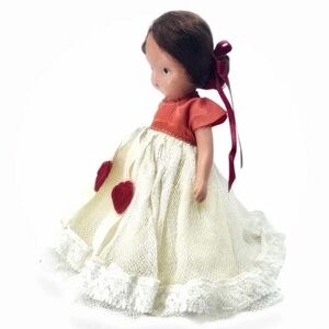 Nancy Ann Storybook Doll bisque 1940s 5.5 inches Valentines Queen of Hearts